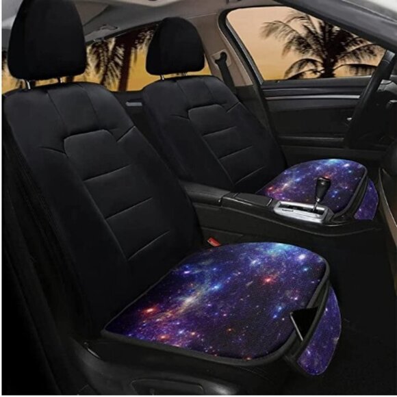 Car Seat Bottom Covers Cushion Pad Mat Breathable Polyester Mat, 1 Pair, Galaxy - Picture 1 of 7